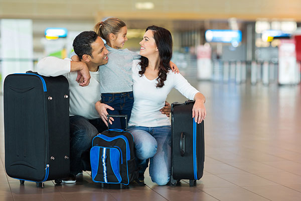 Family in airport